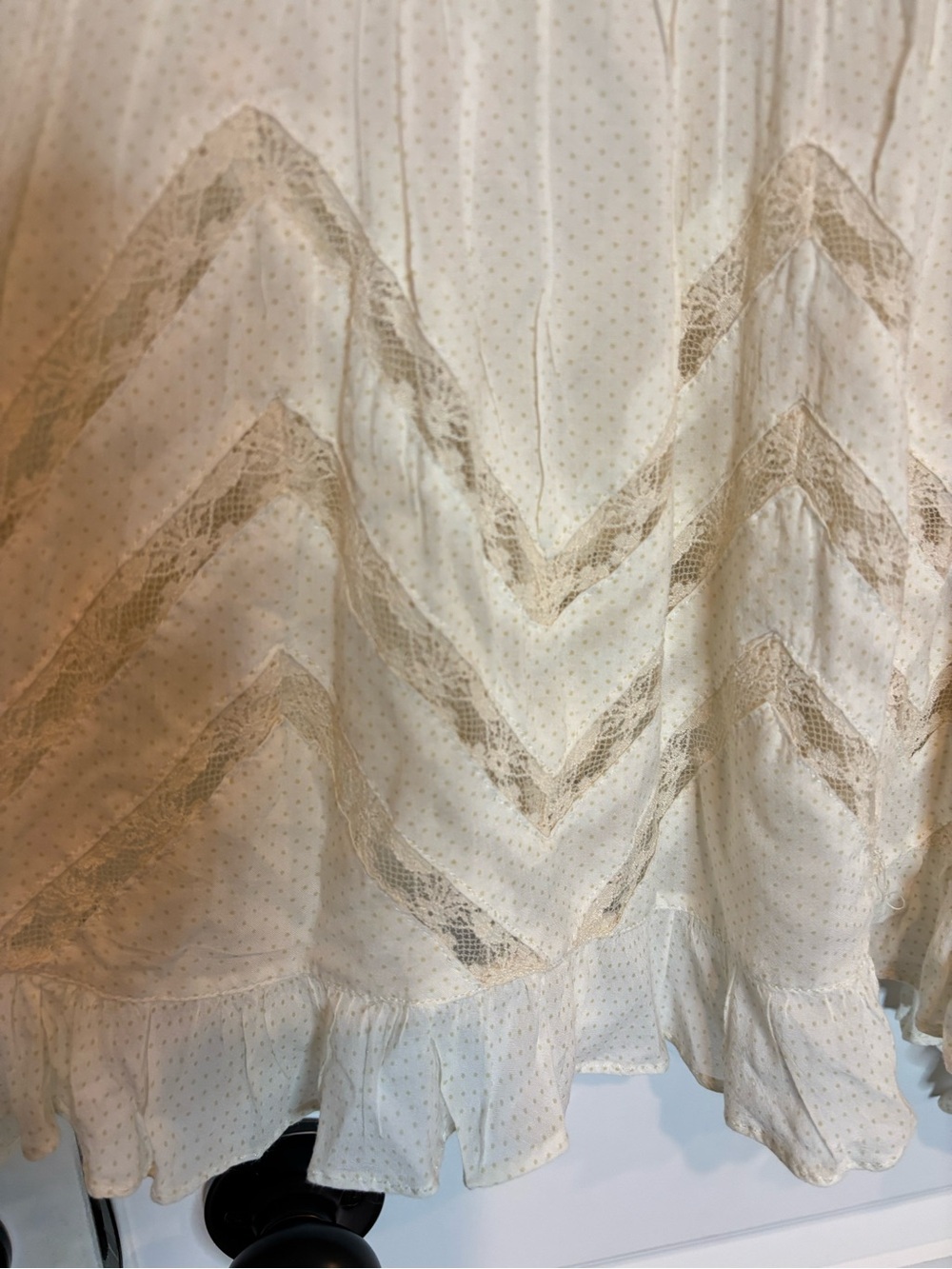 Intimately Free People cream Dot Lace Scoop Tunic Tank XS - Picture 6 of 9